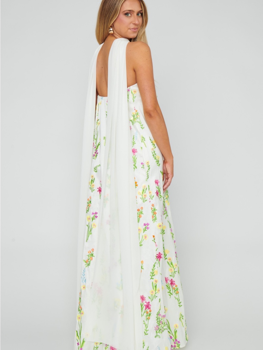 Show Me Your MuMu White Strapless Floral Maxi Dress - Picture 5 of 6